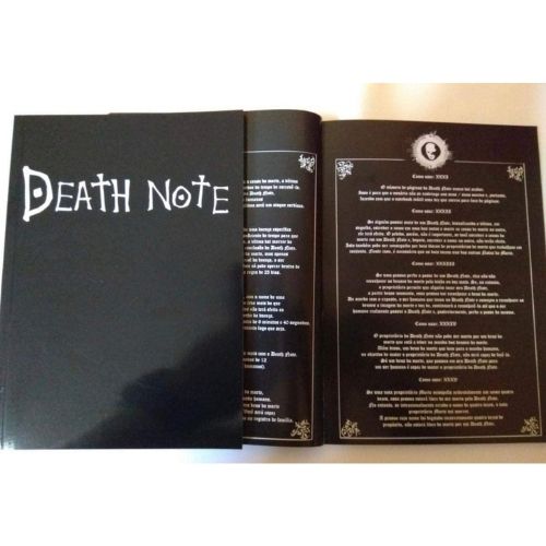 Caderno preto death note presentes de animes