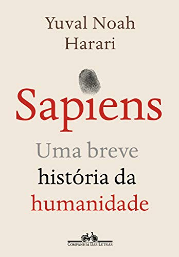 Ideia de ​​livros para dar de presente com capa branca, escrito: Sapiens, uma breve história da humanidade