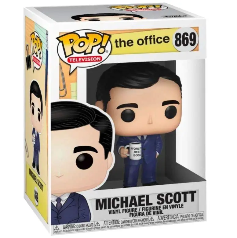 Boneco do personagem Michael Scott da série The office. 