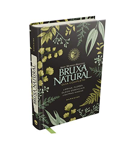 Capa preta com desenhos de folhas diversas, com o título Bruxa natural, entre as ideias de ​​livros para dar de presente