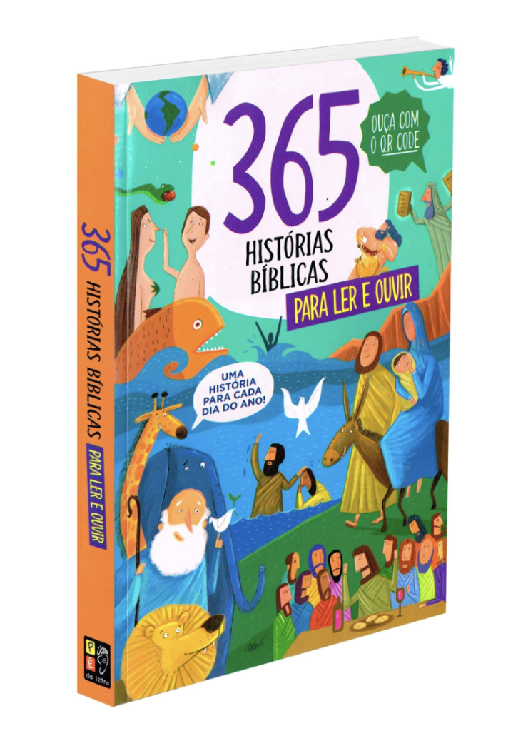 Capa de livro colorido com figuras de pessoas. 
