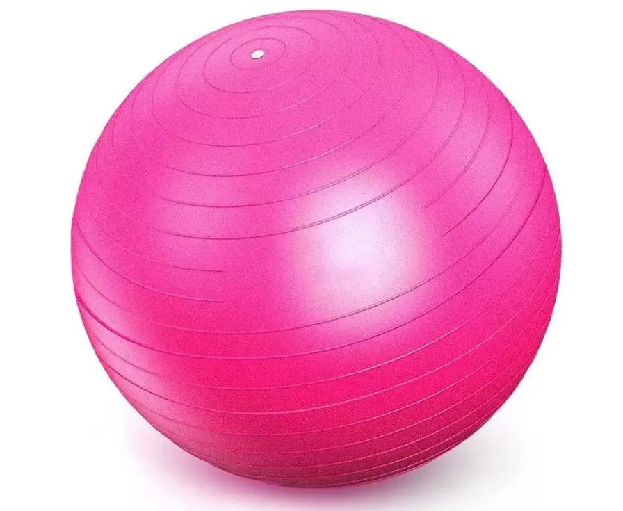 Bola de pilates para gestante na cor rosa. 