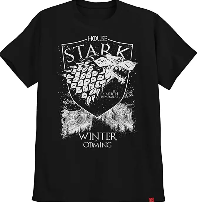Camiseta com desenho de Game of Thrones. 