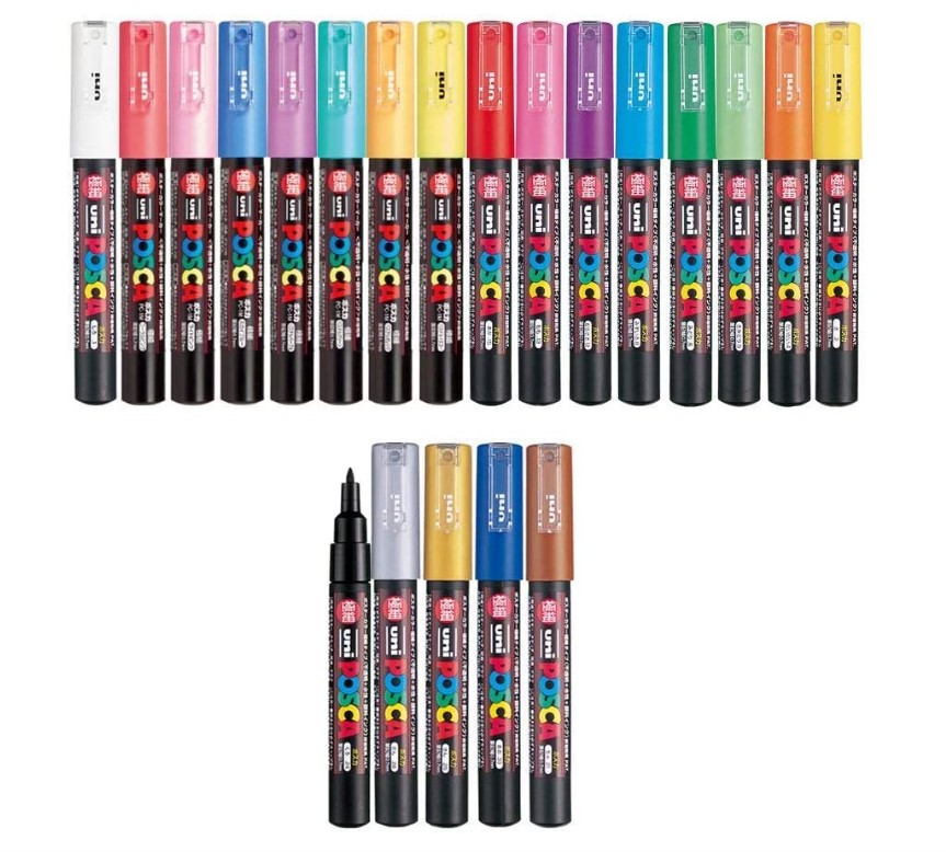 Conjunto de canetas profissionais coloridas. 