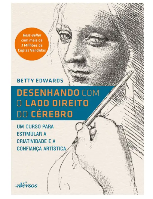 Capa de livro com figura de mulher sendo desenhada. 