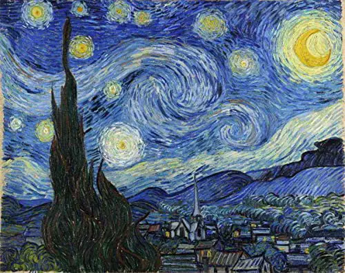 Tela com a Noite Estrelada de Vincent van Gogh. 