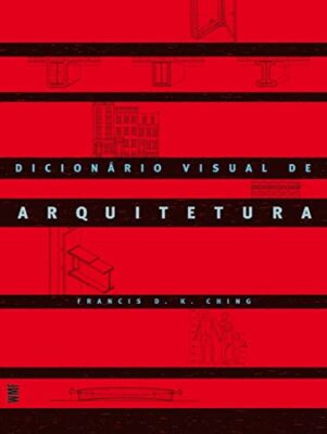 Capa vermelha e preta do Dicionário visual de Arquitetura. 