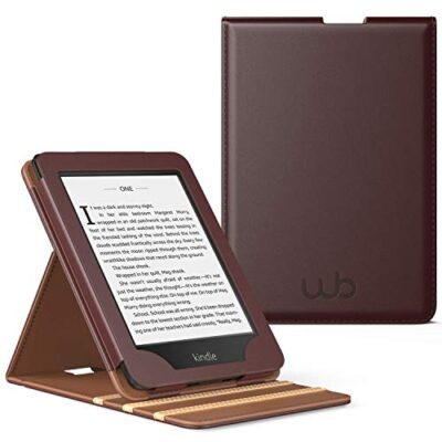 Capa Kindle Paperwhite 10ª geração na vertical na cor marrom.