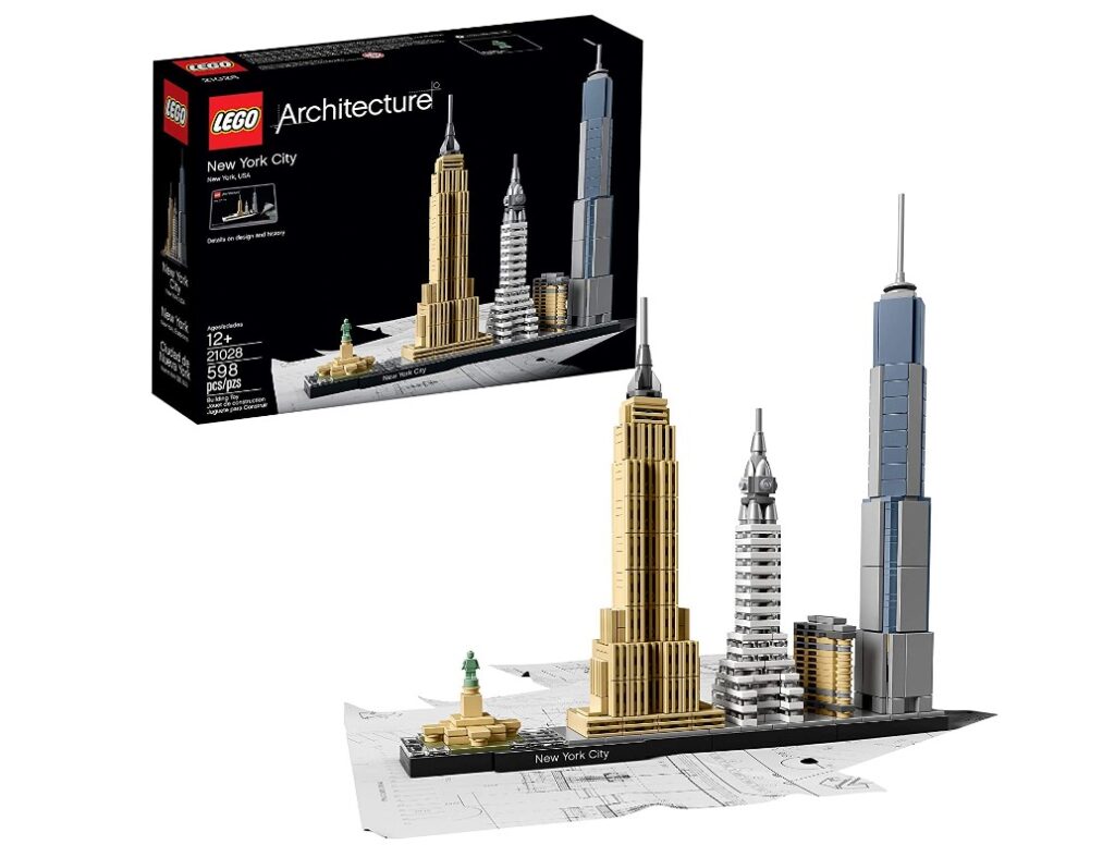 Lego no formato da cidade de Nova Iorque.