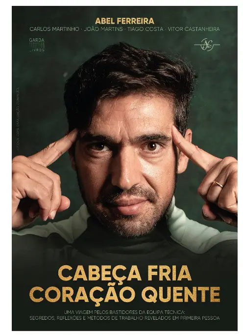 Capa de livro com imagem de Abel Ferreira.