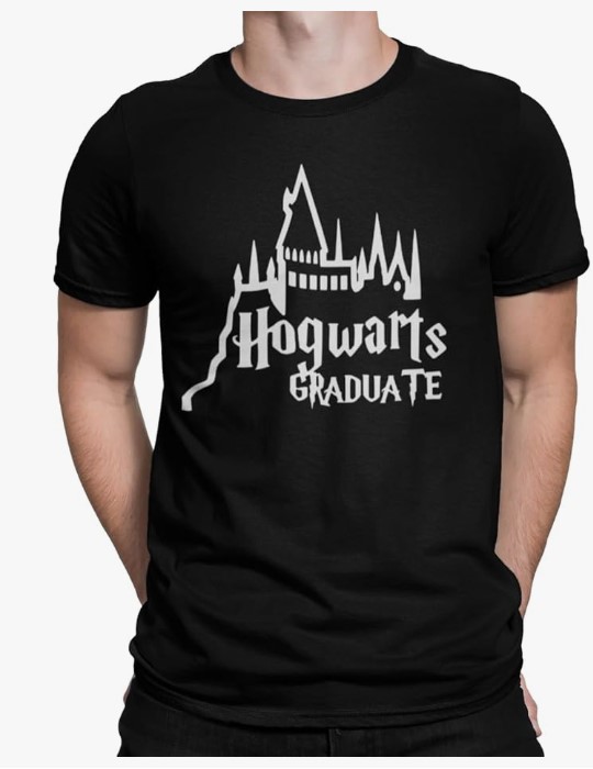 Camisa na cor preta com frase de Harry Potter.