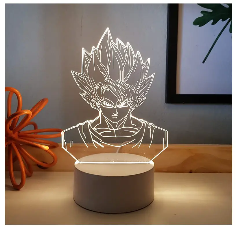 Luminária de mesa em formato do personagem Goku
