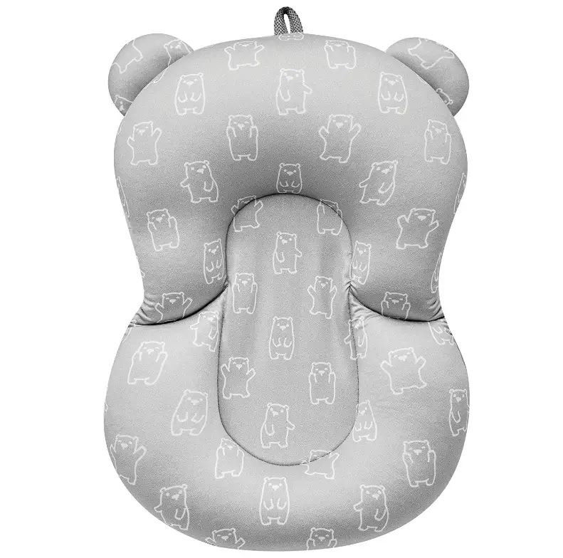 Almofada de banho para bebê com desenhos de ursinhos. 