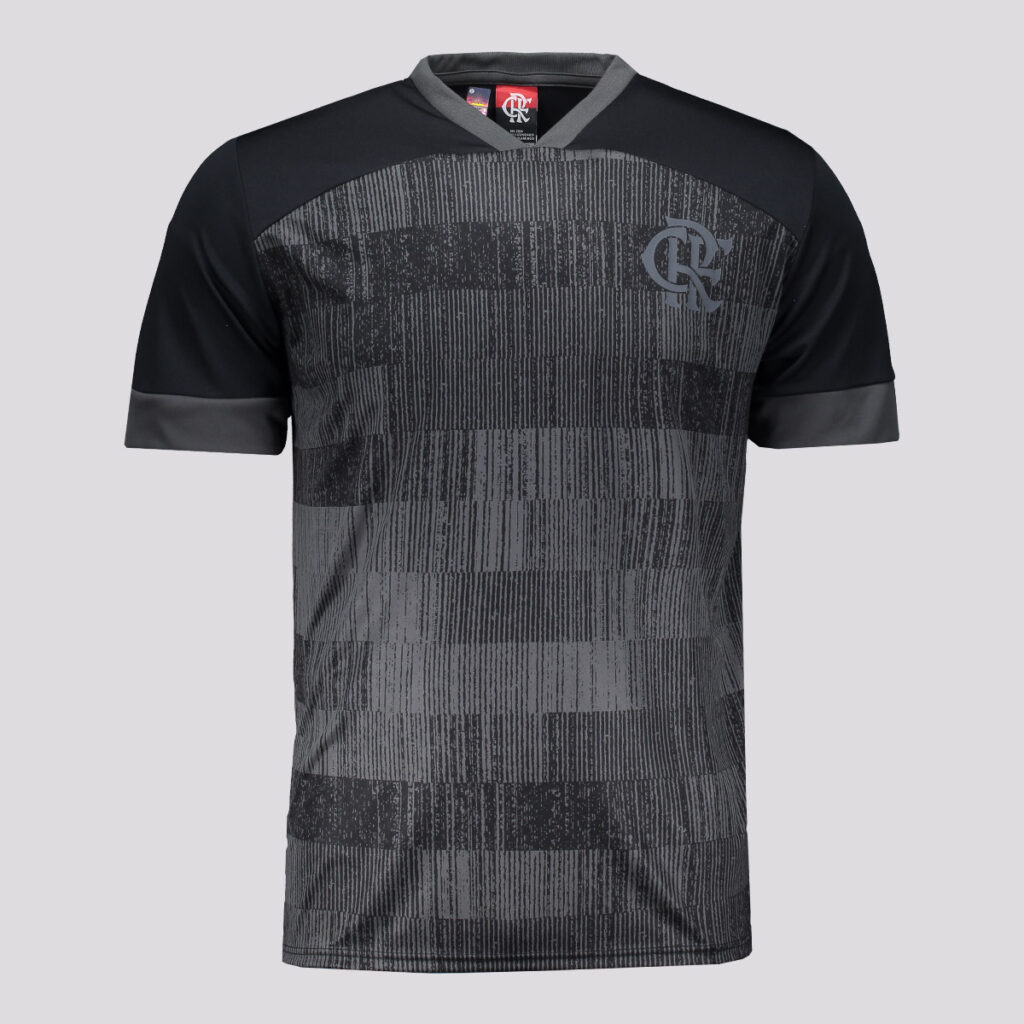 Camisa de time preta e cinza do Flamengo entre as opções de presentes para homens