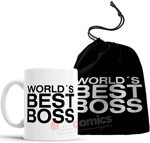 Caneca da série the office entre os presentes para chefe, escrito "world's best boss"