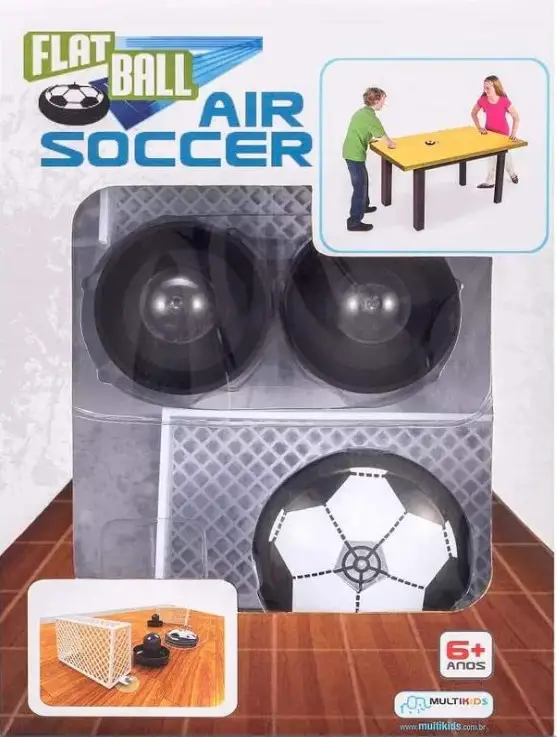 Air soccer, desliza fácil e não risca os móveis. 