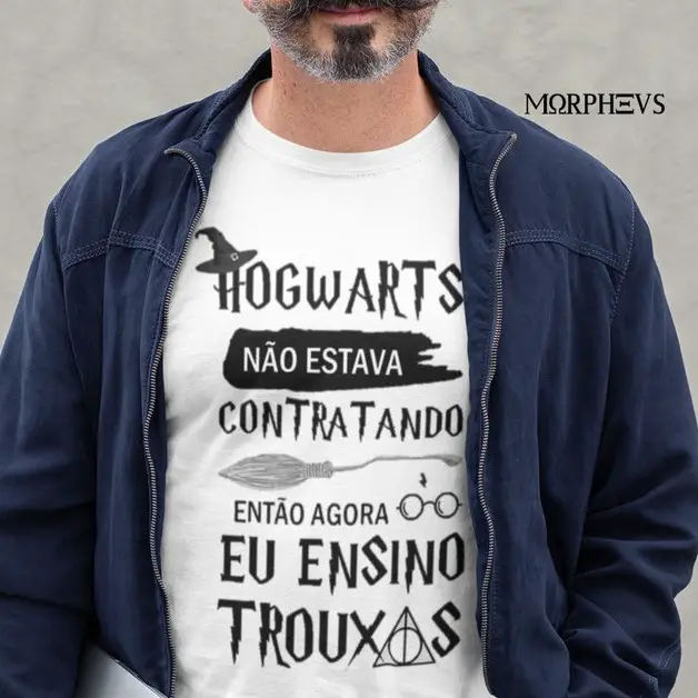 Camiseta branca com frase de Harry Potter como presente para professor