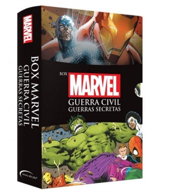 Box de livros Marvel Guerra Civil. 