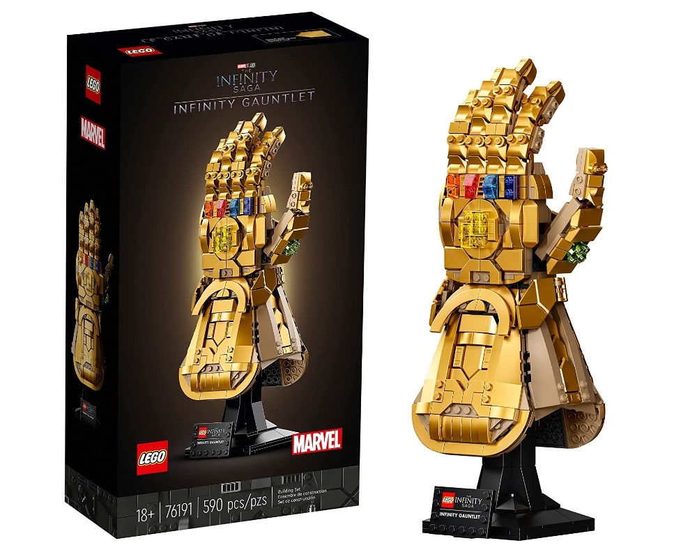 Lego em formato da Monopla do Inifito de Thanos. 