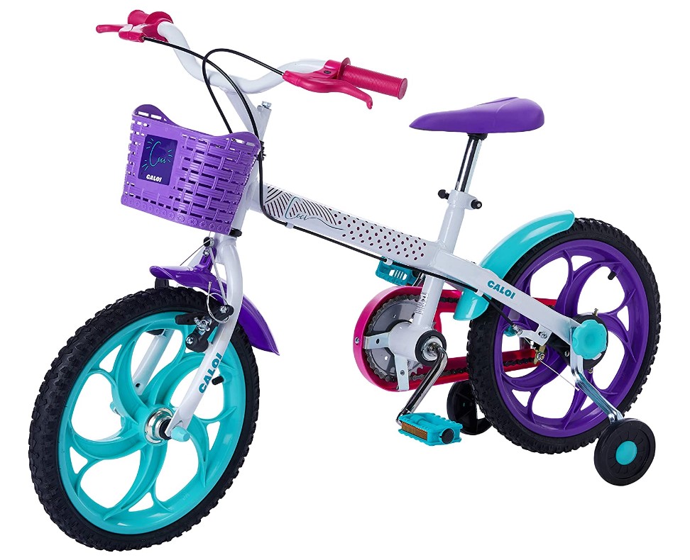 Bicicleta infantil colorida.