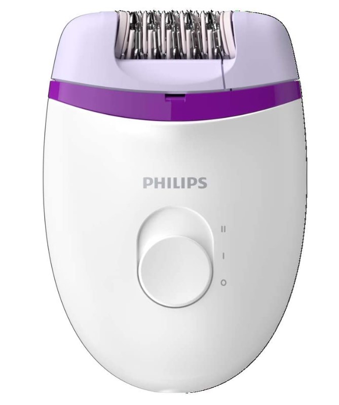 Depilador Philips na cor branca e roxa. 