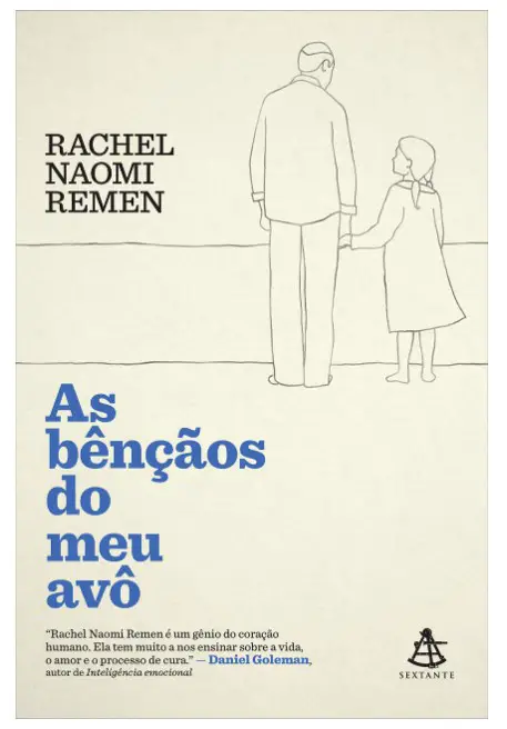 Capa de livro com figura masculina segurando a mão de uma menina pequena. 