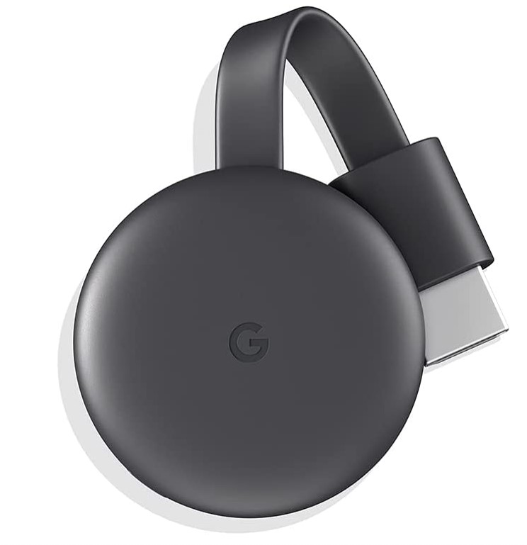 Dispositivo Google na cor preta. 